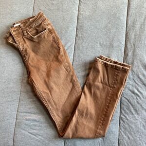 Flying‎ Monkey Womens Brown High Rise Frayed Hem Skinny Jeans Size 27